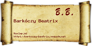 Barkóczy Beatrix névjegykártya