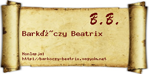 Barkóczy Beatrix névjegykártya