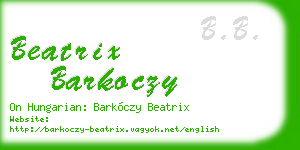 beatrix barkoczy business card
